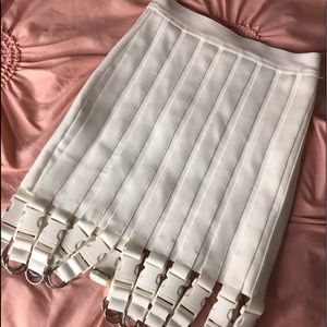 White AKIRA buckle skirt